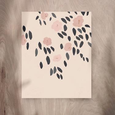 Cherry Blossoms, Nature illustration Print (Gicle Fine Art Print) Abstract Flower Artwork - Digital Art Reproduction 
