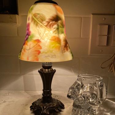Table Lamp - Reverse Painted Floral Motif - Accent Lamp - Glenda Turley Lamp by LeChalet