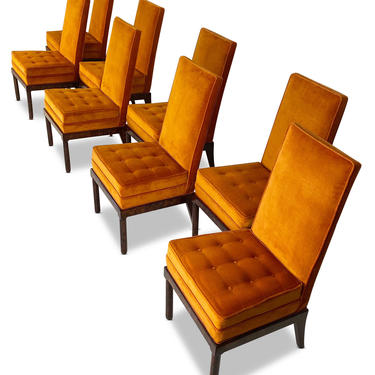 Eight High Back Dining Chairs with Tortoiseshell Bases by Directional, Circa 1960s - *Please request a shipping quote before you purchase. 