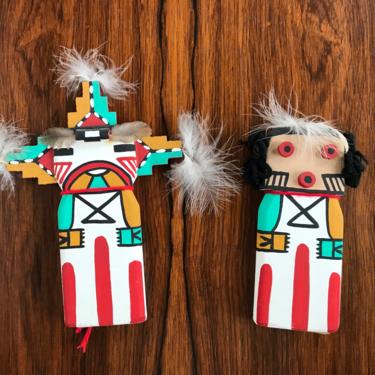 Pair of Vintage Hopi Tribe Kachina Cradle Dolls by Ted Puhuyesva 