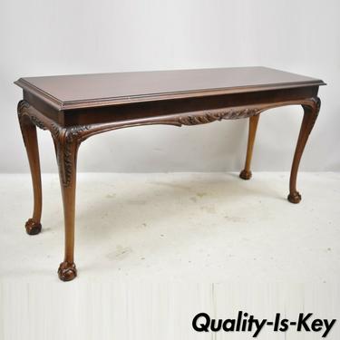 Lane Chinese Chippendale Georgian Mahogany Ball &amp; Claw Console Sofa Hall Table