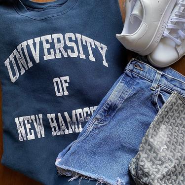 Vintage University of New Hampshire Sweatshirt Navy Blue Crew Neck 80’s 90’s Champion Sweatshirt L 