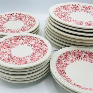 Rare 20 Pc Vintage  SVC for Four Roxbury Carefree True China by Syracuse &amp;quot;MAYFLOWER&amp;quot;  Econo Rim Dinner Plates, Bowls, Bread and Salad Plates 