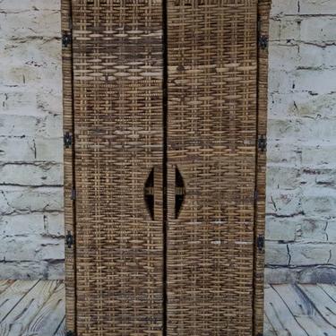 SHIPPING NOT FREE!!! Vintage Rattan Cabinet 