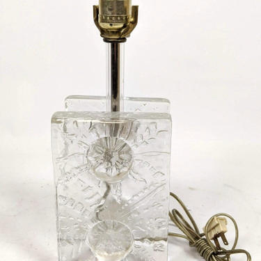 Pukeber Sweden Thick Art Glass Table Lamp 