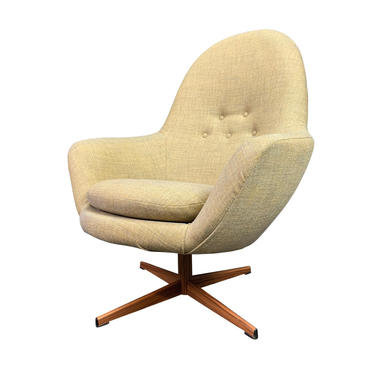 Vintage Danish Mid Century Modern Swivel Lounge Chair 