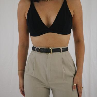 Vintage Beige High Waisted Trousers - 24.5in waist - 26.5in 