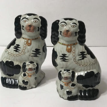 Fabulous pair of vintage Staffordshire dogs 