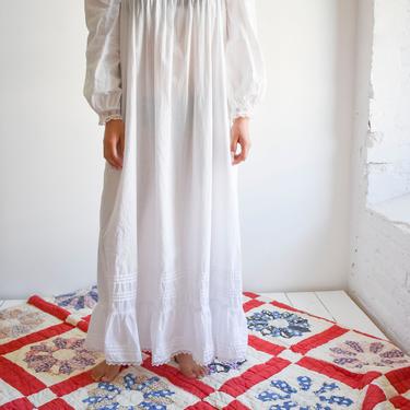 White Cotton Lace Edwardian Inspired Dress 