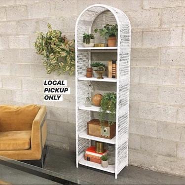 LOCAL PICKUP ONLY ———— Vintage Wicker Arch Shelving Unit 