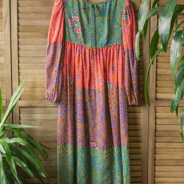 Colorful 70s Maxi Dress