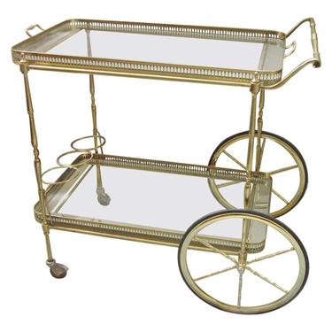 Italian Mid-Century Modern Brass Bar Cart