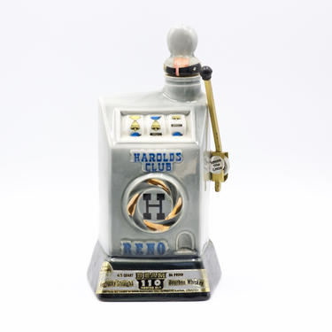 Vintage Jim Beam Whiskey Decanter, Slot Machine, 1968, Mid Century Barware, Harolds Club Reno Nevada Slot Machine, Liquor Bottle, Bar Decor 