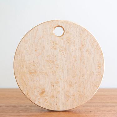 Birdseye Maple 12&amp;quot; Round Cutting Board Small Cheese &amp; Charcuterie Board 