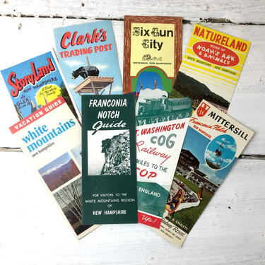 White Mountains New Hampshire attractions brochures - set of 7 - 1970s vintage 
