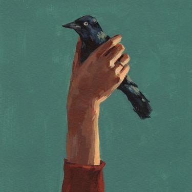 Bird in Hand . giclee art print available in all sizes 