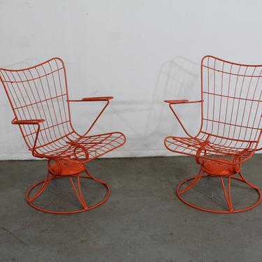 Pair of Mid-Century Modern Homecrest Bottemiller Swivel Rocker Lounge Chairs 