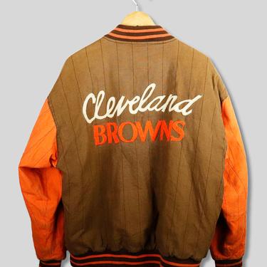 Vintage NFL Reversible Cleveland Browns Zip up Varsity Jacket sz L