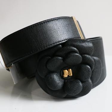 Nina Ricci Floral Applique Leather Belt
