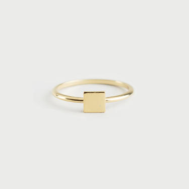 Square Ring, Gold ring, thin band, Geometric ring, stacking ring, Minimal Ring, Simple rings, Birthday Gift, Stackable rings, Dainty Jewelry 