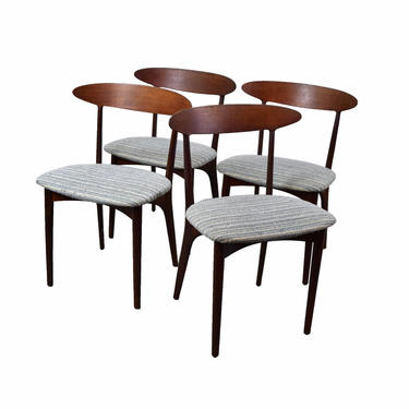 Set 4 Vintage Mid Century Danish Modern Dining Chairs by Kurt Ostervig 