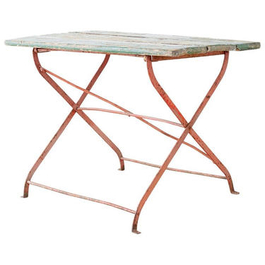 French Folding Iron Garden or Bistro Style Dining Table by ErinLaneEstate