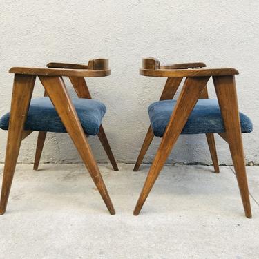 MID CENTURY MODERN Pair of Knoll Compass Dining Chairs #LosAngeles 