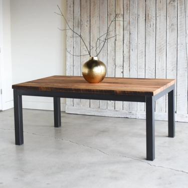 Industrial Dining Table | 2&quot; Reclaimed Wood Kitchen Table | Solid Wood Table 