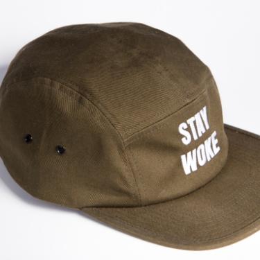 STAY WOKE 5-Panel Hat: Olive