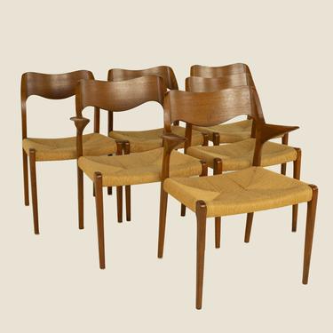 Niels Moller Mid Century Model 71 Teak Dining Chairs - Set of 6 - mcm 