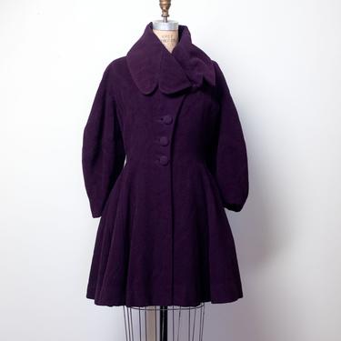 1950s Aubergine Princess Coat 