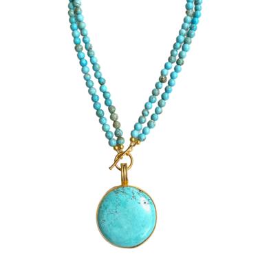 Bahama Blue Turquoise Pendant Necklace