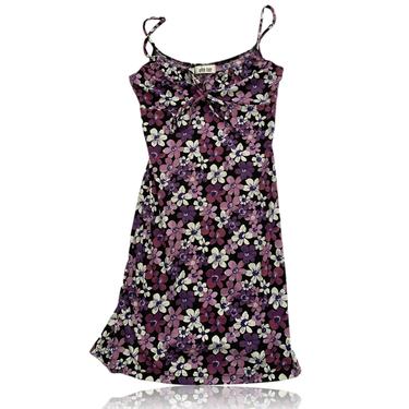 90s Purple Black Floral Dress  // Byer Too // 