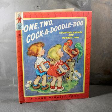 One Two Cock-A-Doodle-Doo Counting Rhymes &amp; Number Fun - 1956 Mid-Century Children's Book - Vintage Children's Book   | FREE SHIPPING 