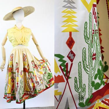 1950s KACHINA doll novelty print skirt small | new spring 