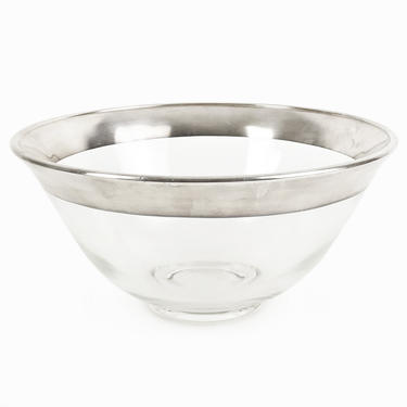 Dorothy Thorpe Glass Serving Bowl Silver Band 