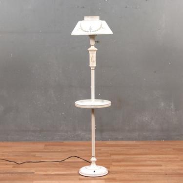 Snow White Tole Side Table Floor Lamp