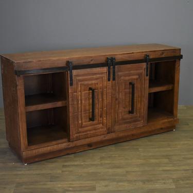 Rustic Solid Reclaimed wood 68&amp;quot; inch TV stand Media Center / Console Table / Sideboard with 2 doors and Open shelves 