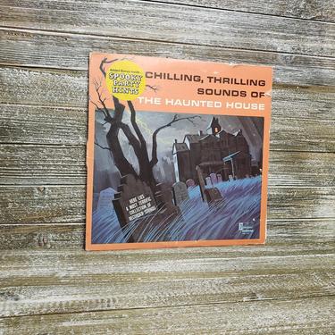 Vintage Scary Record, Chilling Thrilling Sounds of The Haunted House, SCREAMS & GROANS, DQ-1257, Halloween Record Lp Album, Vintage Vinyl 
