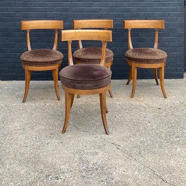 Set of Four dining chairs. 21” W x 19” D x 19” Seat Height. 
