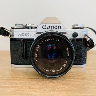 Vintage Canon AE-1 Camera 50mm 1.8 Lens SLR Camera Not Tested 