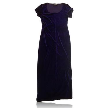 90s Purple Velvet Maxi Dress // Danielle Casey // Size Medium 