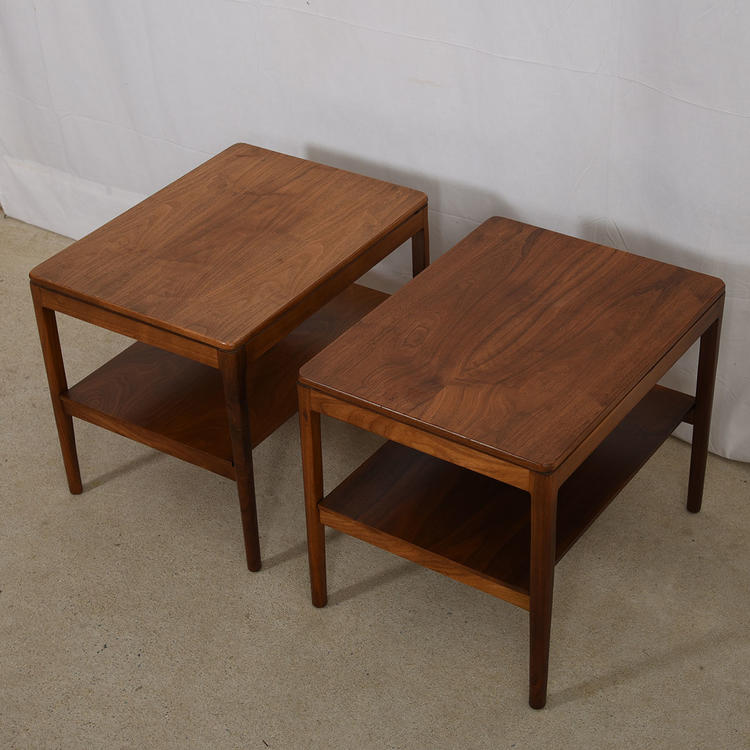 Pair of Mid Century Walnut Nightstands / Accent Tables