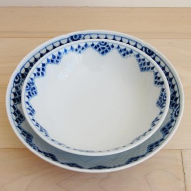 Set of 2 Rare Kronberg Bing and Grondahl Porcelain Round Serving Bowls Made in Denmark, 312, 574 