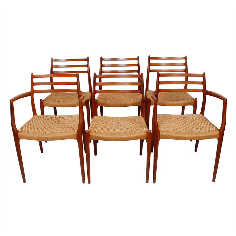 Set of 6 Danish Teak Niels Moller Dining Chairs