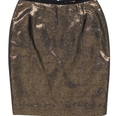 Tory Burch - Gold Metallic Pencil Skirt Sz 4