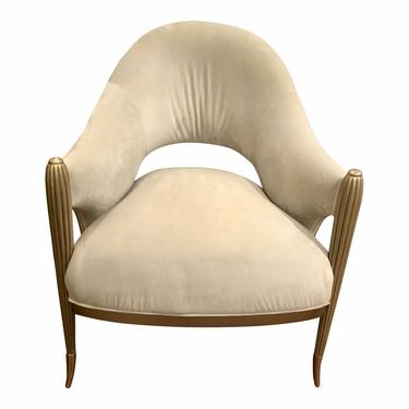 Caracole Modern Little Thing Gray Velvet Lounge Chair