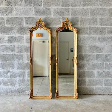 Baroque Mirror *Only 1 Left* Antique Mirror Rococo Gold Leaf 70&quot; Tall French Mirror Floor Mirror Interior Design Furniture Vintage Mirror 