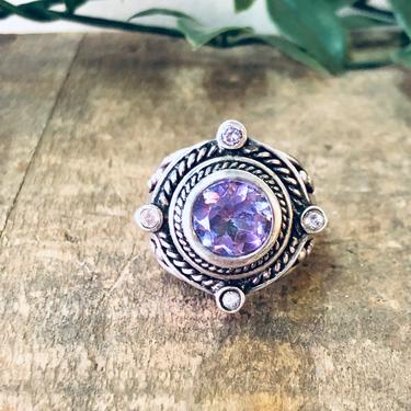 Vintage Ring, Silver Ring, Purple Stone, Purple and Silver, Vintage Jewelry, Large Ring, Statement Ring, Cocktail Ring, 925 Ring, Purple 