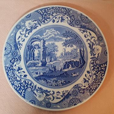 Vintage Spode England Italian Spode Design C1816T Blue Cake Plate 